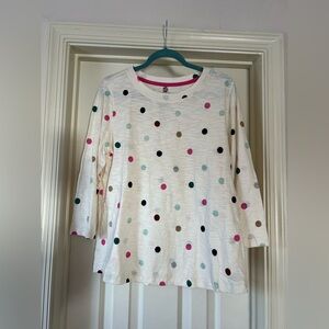 NWT St. John's Bay Women’s 3/4 Sleeve Polka Dot Top